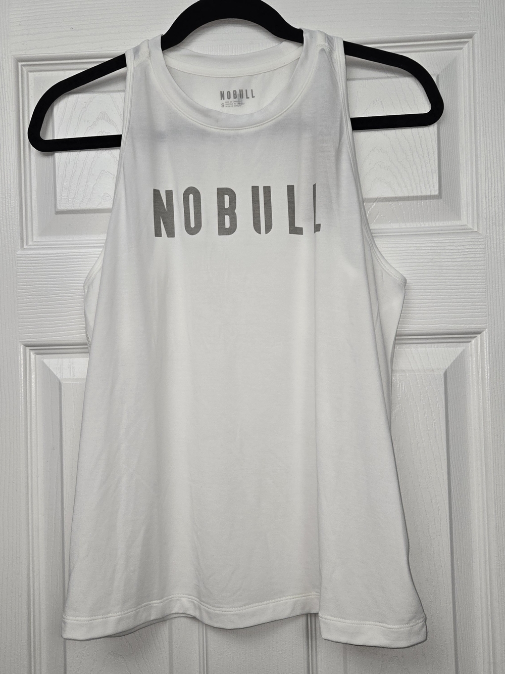 NWT NOBULL Womens TENCEL High Neck Ultrasoft Workout Tank Top White Logo Small